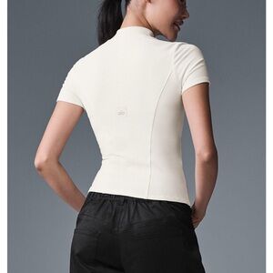 ALO Yoga Ribbed White Top